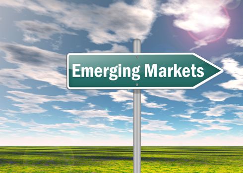 Signpost with Emerging Markets wording