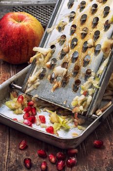 process trowel ripe aromatic apples for fruit salad