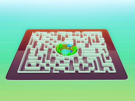 Maze Strategy Success Solution Determination Direction Concept, art