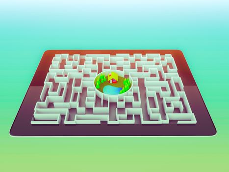 Maze Strategy Success Solution Determination Direction Concept, art