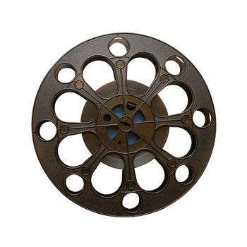 16 mm motion picture film reel isolated on white