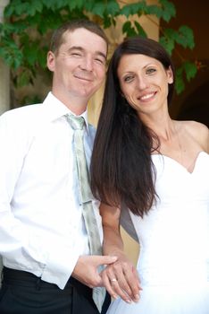 Beautiful wedding couple- bride and groom. Just married