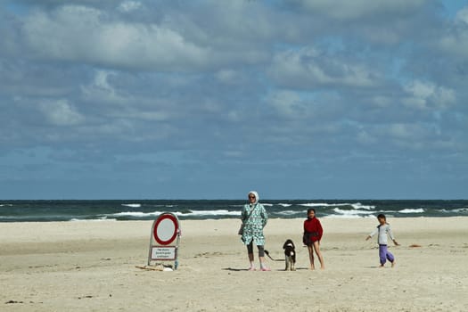 At the beach in the summer in Denmark