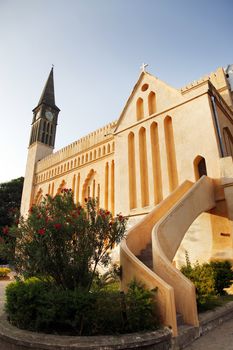 The Anglican Cathedral is built on the site of a former slave market in Stone town, Zanzibar.