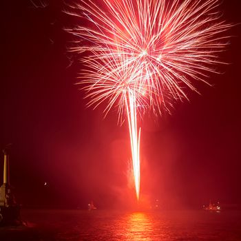 Salute, fireworks above the bay. Sevastopol, Ukraine.