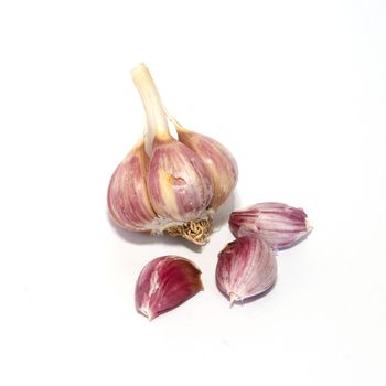 A garlic bulb isolated on white.