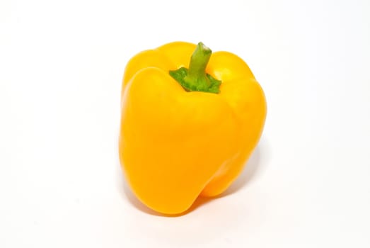 Yellow paprika isolated on white.