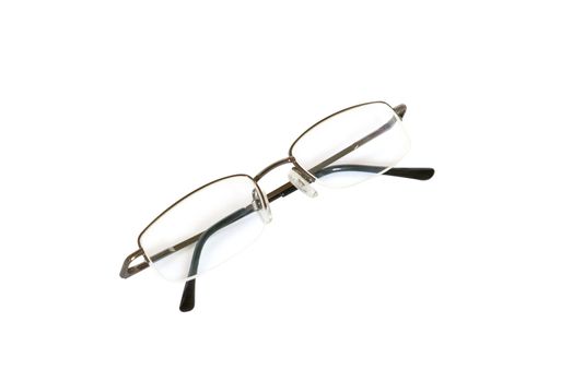 Transparent spectacles isolated on white.
