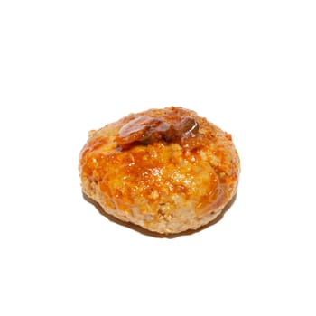 Meat cutlet isolated on white.