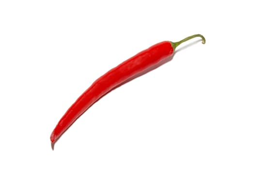 Red hot chili pepper isolated on white.