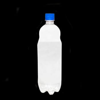 Plastic bottle isolated on black.