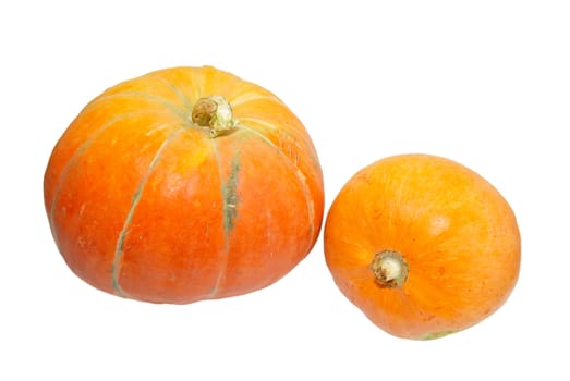 Two pumpkins isolated on white.