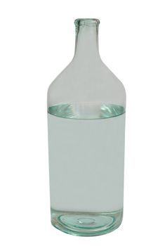 Transparent bottle isolated on white.