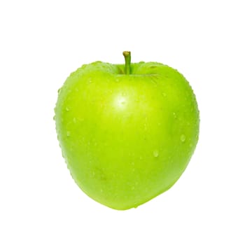 Bright green apple isolated on white.