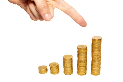 Sign to the top of money.