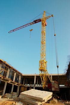 Building crane and construction.