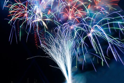 Salute, fireworks above the bay.