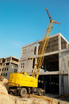 Building crane and construction.