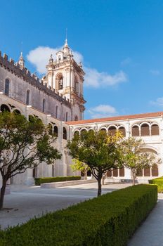 Courtyard of roman catholic Monastery of Alcobaca, Portugal