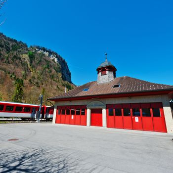 Alpine Swiss Railway Station