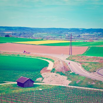 Green Fields on the Slopes of the Swiss Alps, Instagram Effect