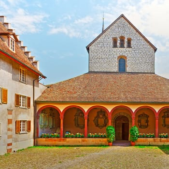 Churchyard in a Small Swiss Town in the Alps