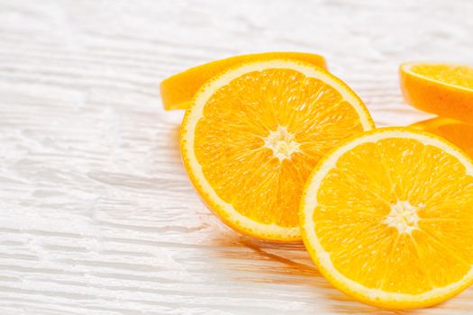 Slice a fresh juicy orange round orange