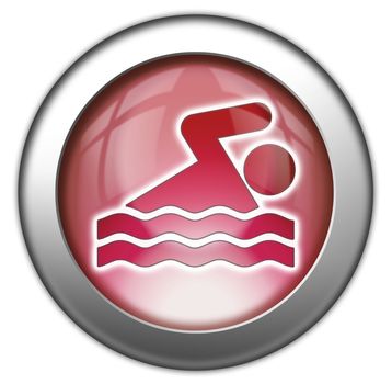 Icon, Button, Pictogram with Swimming symbol