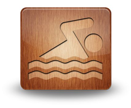 Icon, Button, Pictogram with Swimming symbol