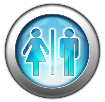 Icon, Button, Pictogram with Restrooms symbol