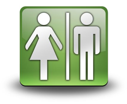 Icon, Button, Pictogram with Restrooms symbol