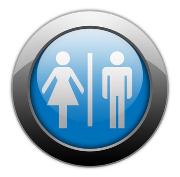 Icon, Button, Pictogram with Restrooms symbol