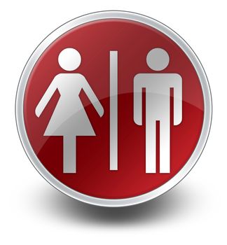 Icon, Button, Pictogram with Restrooms symbol