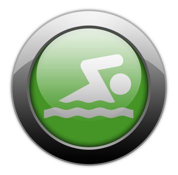 Icon, Button, Pictogram with Swimming symbol