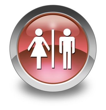 Icon, Button, Pictogram with Restrooms symbol