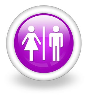 Icon, Button, Pictogram with Restrooms symbol