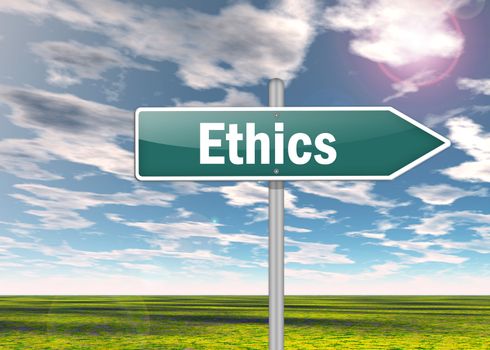 Signpost with Ethics wording