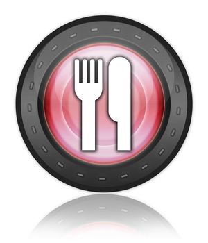 Icon, Button, Pictogram with -Eatery, Restaurant- symbol