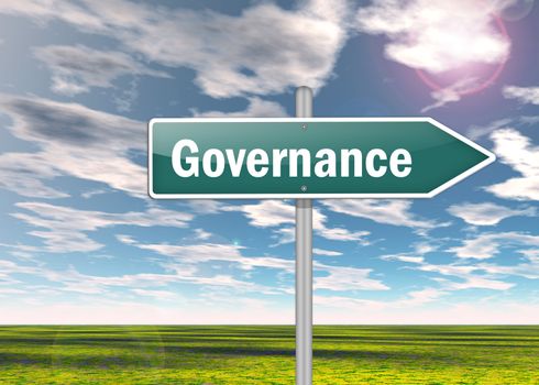 Signpost with Governance wording