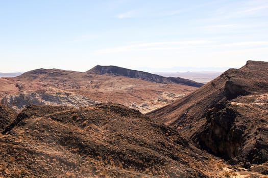 desert with blue sky in summer at Red Rock Canyon, California, USA