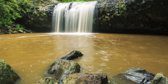 Lip falls in Beechmont, Queensland, Australia. Located in the Denham Reserve.
