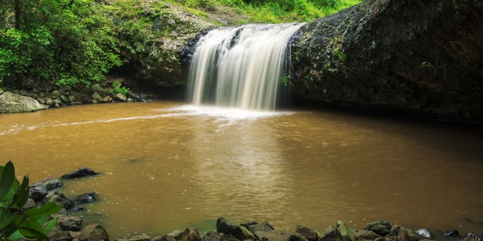 Lip falls in Beechmont, Queensland, Australia. Located in the Denham Reserve.