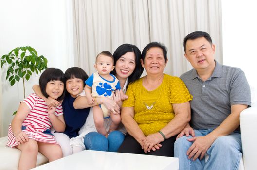 Beautiful asian 3 generations family