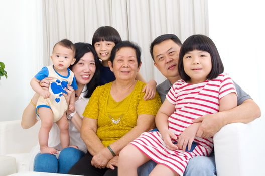 Beautiful asian 3 generations family