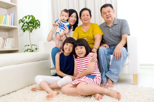 Beautiful asian 3 generations family