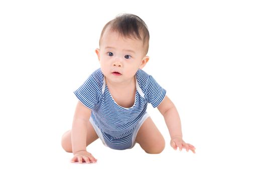 crawling beautiful baby boy