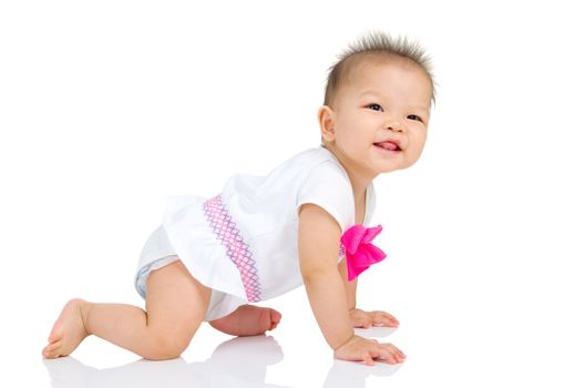 crawling beautiful baby girl