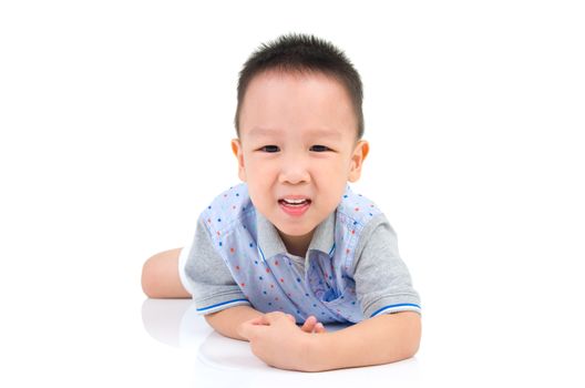 asian boy isolated on white background