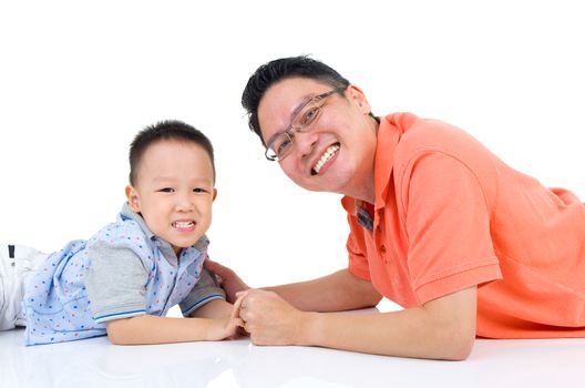 Asian father and son