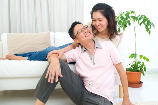 indoor portrait of asian couple